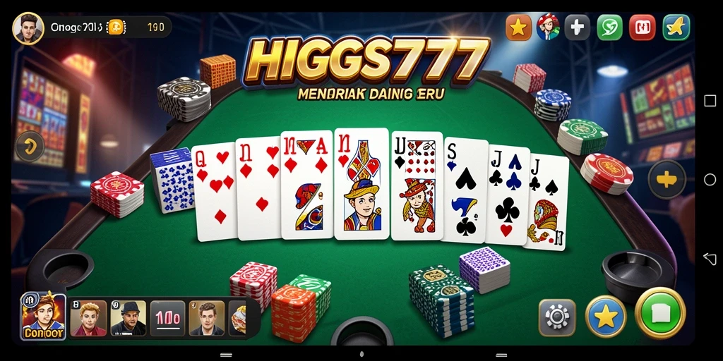 Tampilan gameplay HIGGS777 dengan mode permainan domino yang seru.