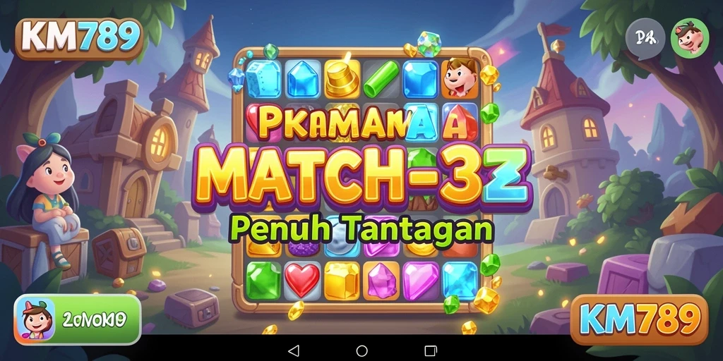 Tampilan screenshot KM789 menunjukkan gameplay seru dengan objek berwarna-warni.