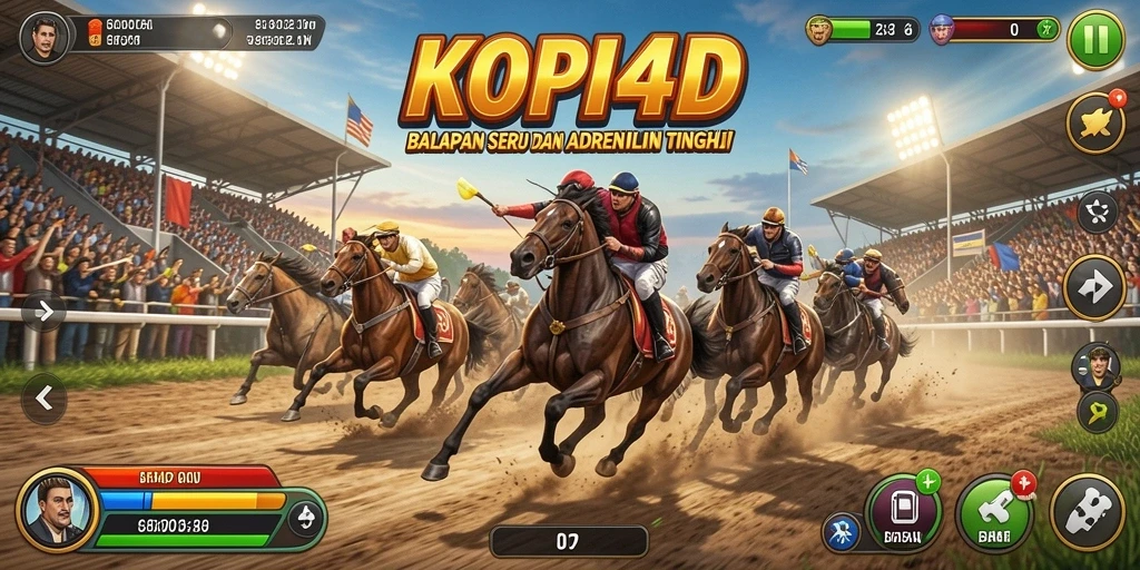 Tampilan gameplay balapan seru di KOPI4D yang memukau.