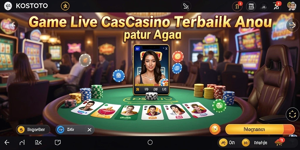 Screenshot utama KOSTOTO menampilkan gameplay Live Casino yang seru dan interaktif.