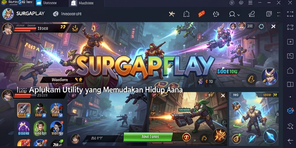 Tampilan antarmuka aplikasi SURGAPLAY yang sederhana dan efisien.