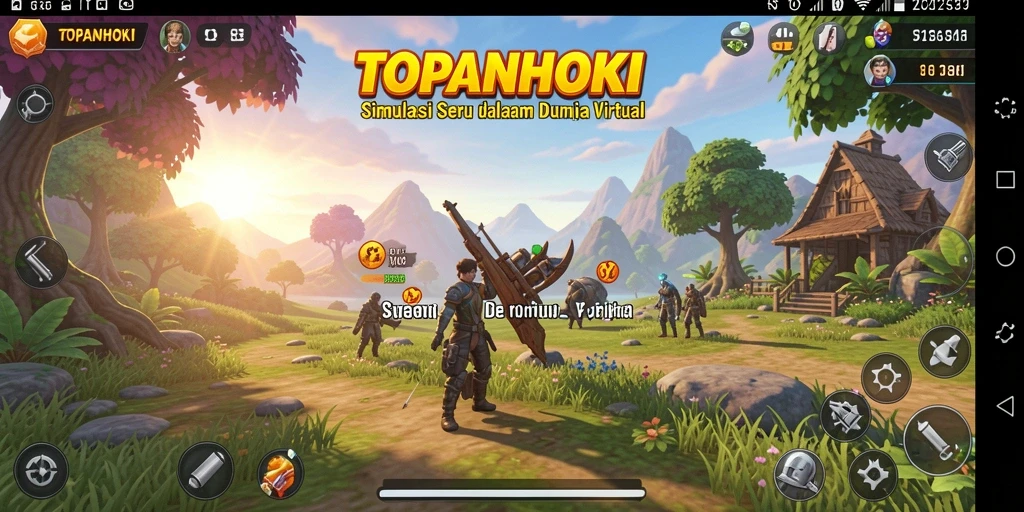 Tampilan gameplay TOPANHOKI yang menampilkan dunia virtual yang menawan.